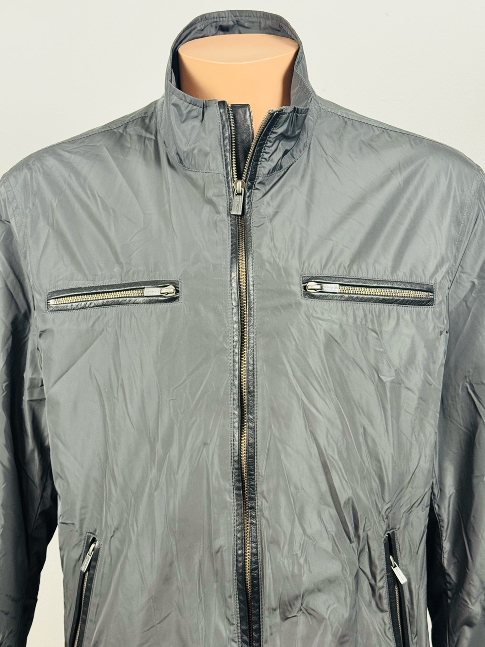 Michael Kors Men's Gray Lightweight Zip-Up Windbreaker